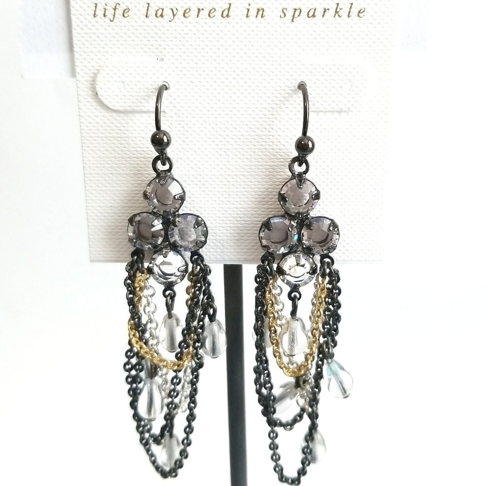 Anthropologie Sorrelli Chain Dangle Earrings